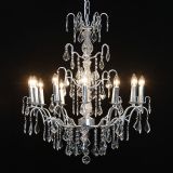 Arabella French Silver 12 Arm Chandelier